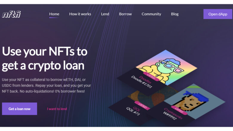 NFTfiのホームページ