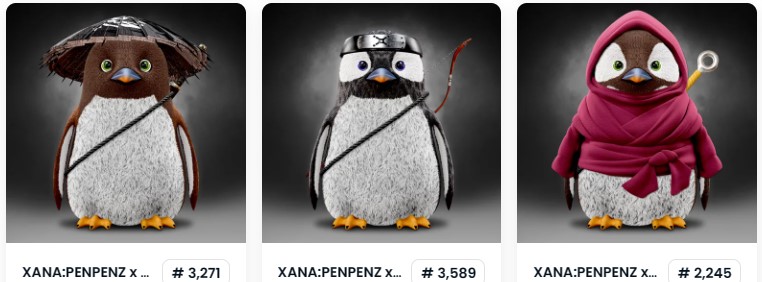 日本のおすすめNFTアートであるXANAのペンギン