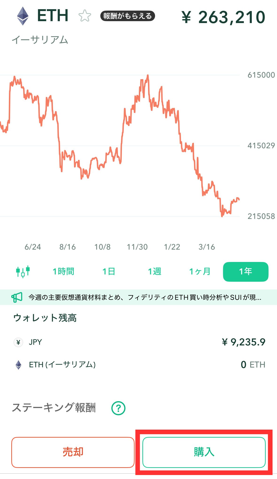 イーサリアム購入手順2
