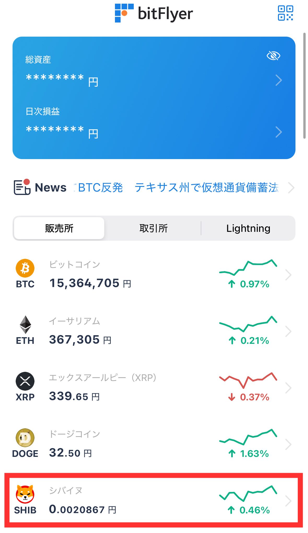 ビットフライヤーでシバイヌは販売所しか買えない!