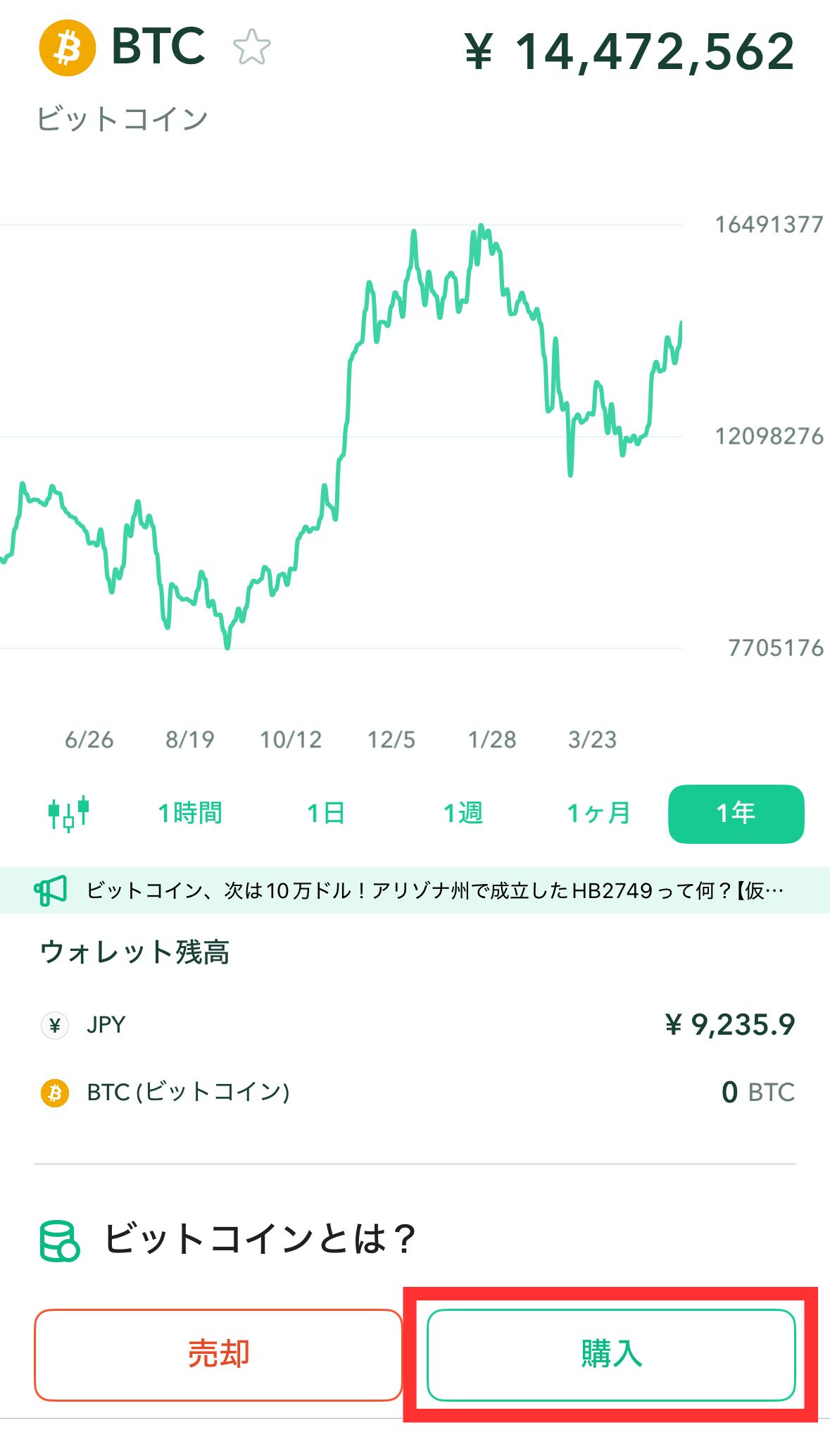 10万円分のビットコインを買ってみる方法2